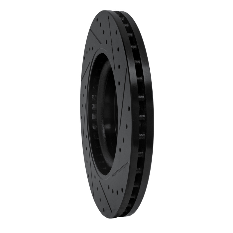 Mercedes-Benz GL350 Brake Rotor (1) - Front Left - R1 Concepts - Drilled & Slotted - Black - `06-`12